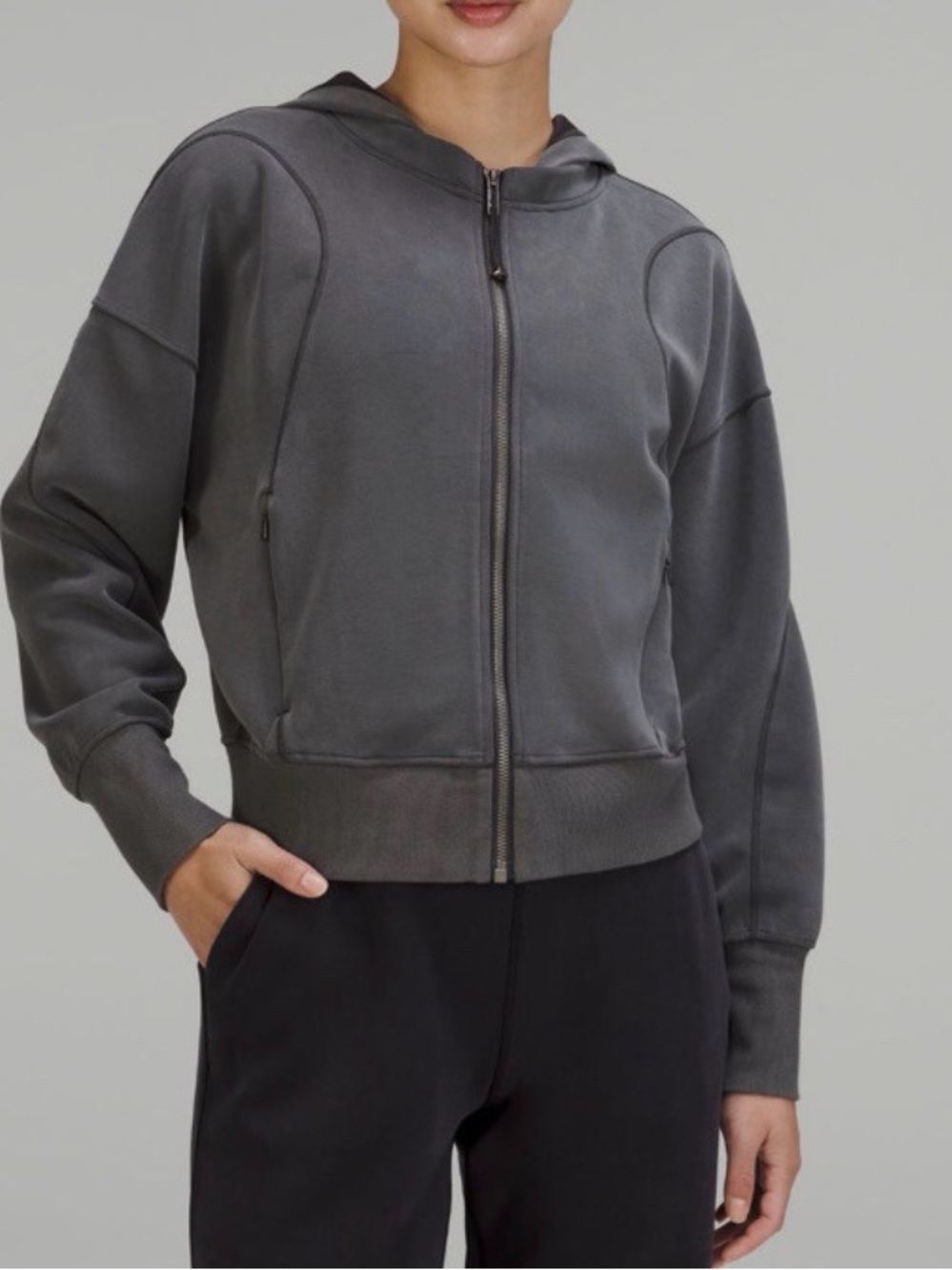 Lululemon Rogue Renegade Zip Hoodie Graphite Grey Spacer Fabric Size 6